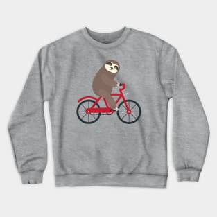 Sloth on a bicycle Crewneck Sweatshirt